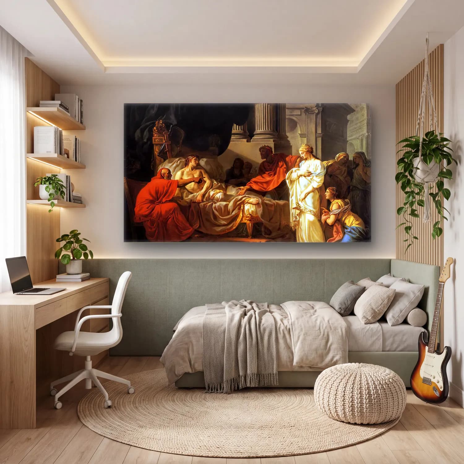 Jacques-Louis David – Antiochus and Stratonica cam tablo — genç odasında