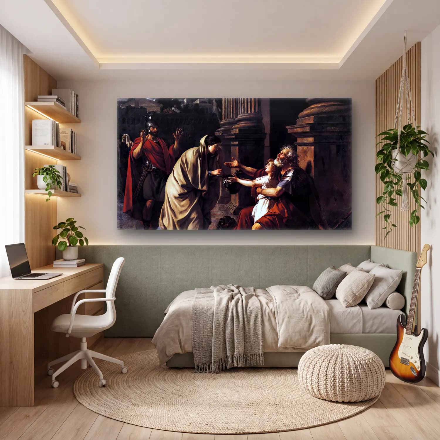 Jacques-Louis David – Belisarius Receiving Alms cam tablo — genç odasında