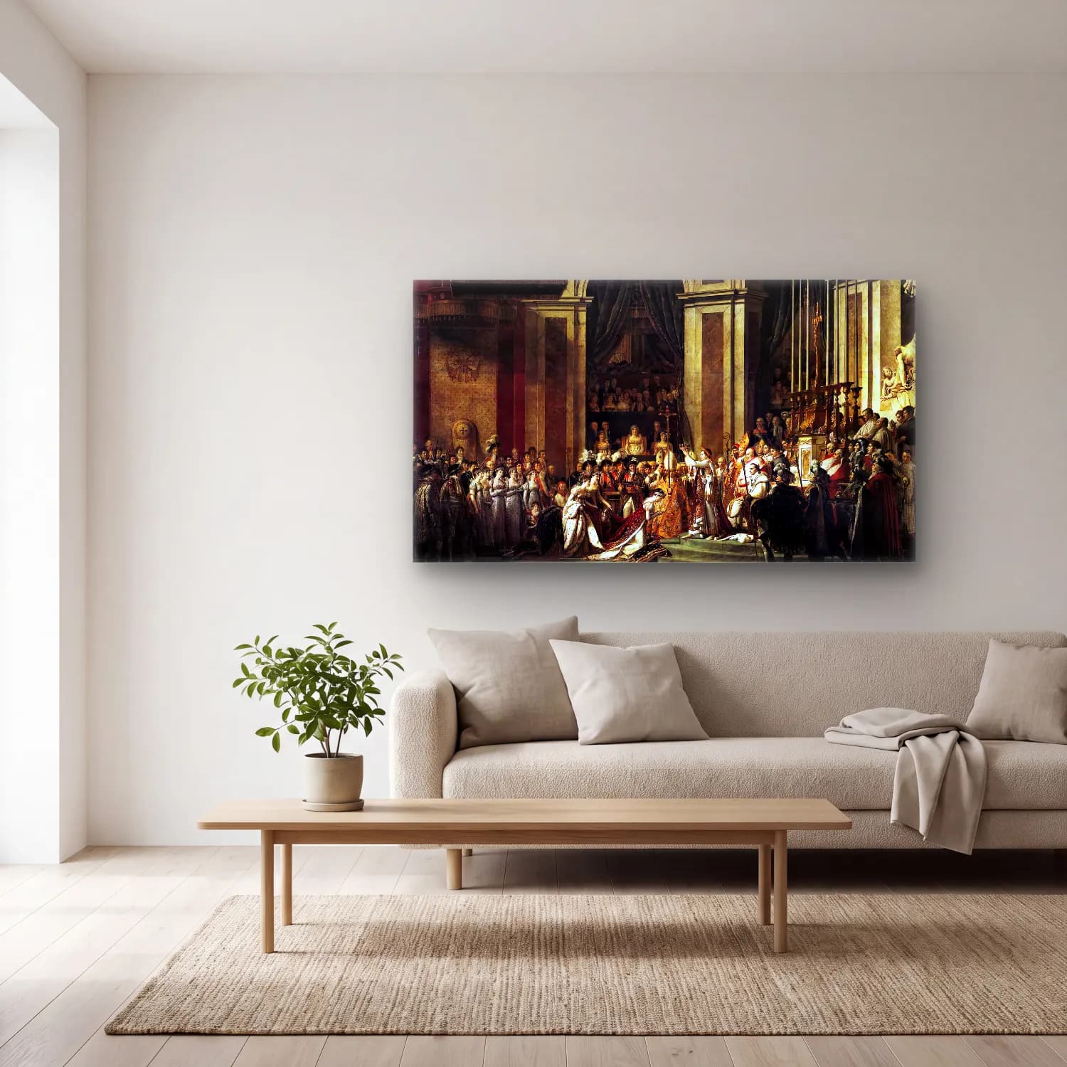Jacques-Louis David – Consecration of the Emperor Napoleon I and Coronation of… cam tablo — açık renk salonda