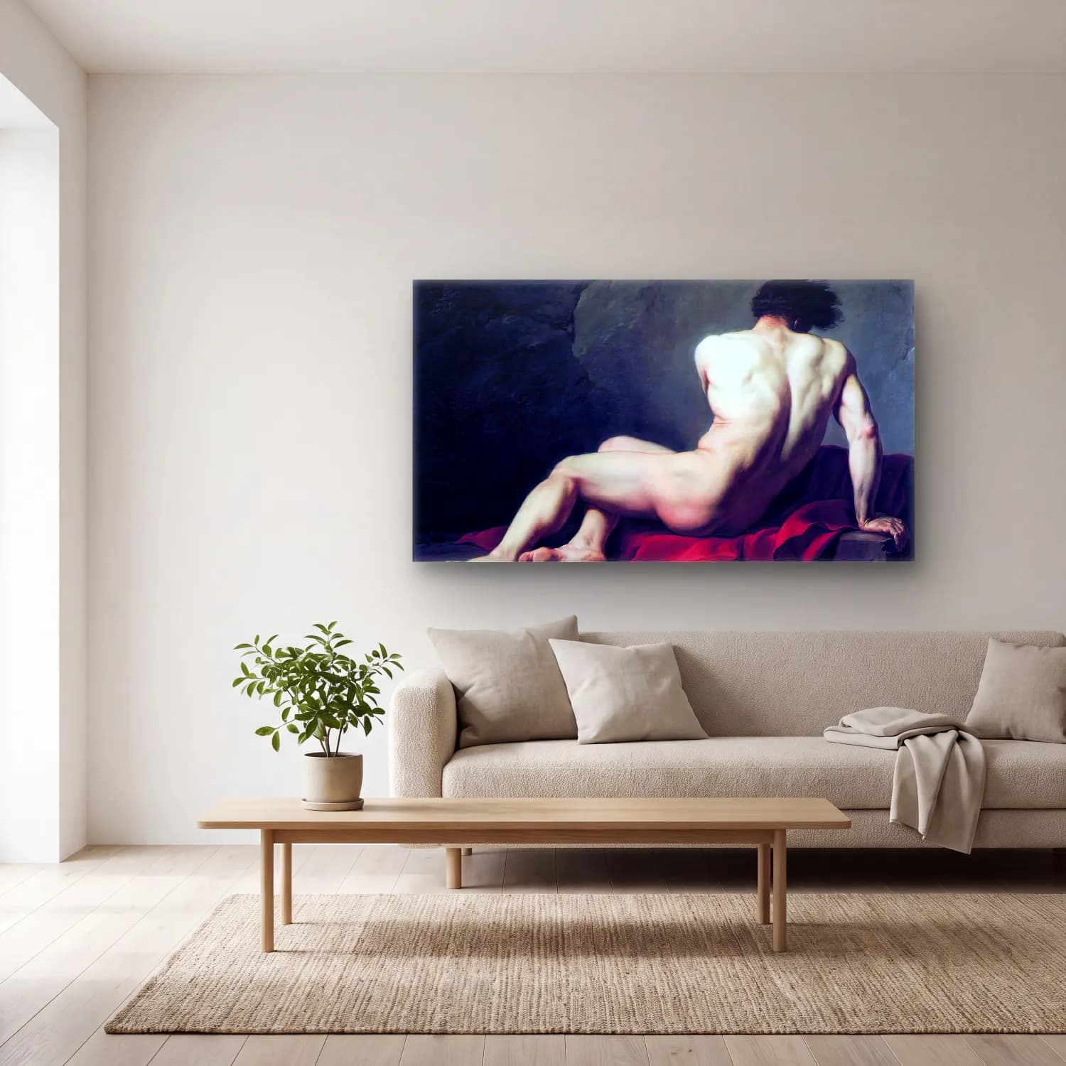 Jacques-Louis David – Patroclus cam tablo — açık renk salonda