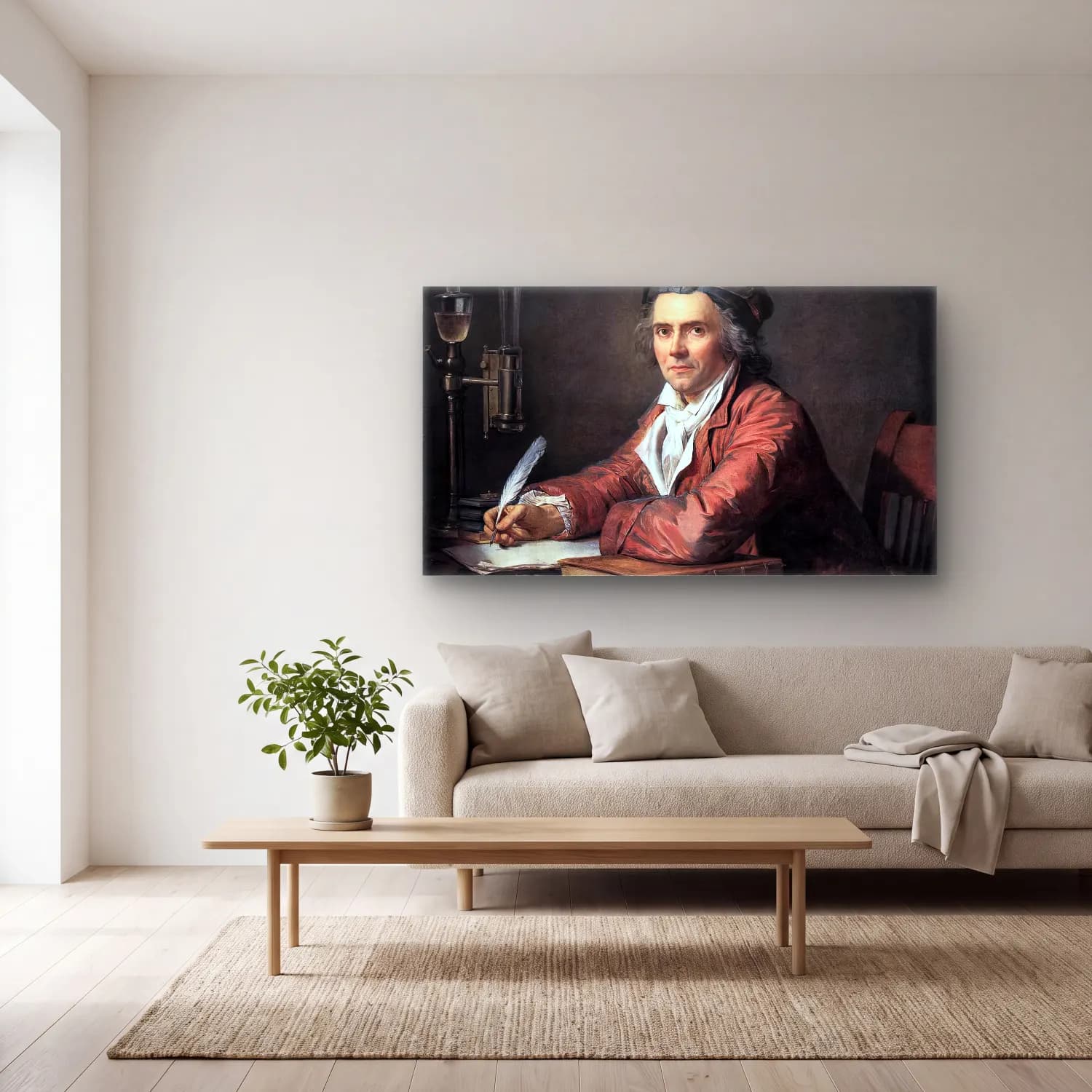 Jacques-Louis David – Portrait of Doctor Alphonse Leroy cam tablo — açık renk salonda