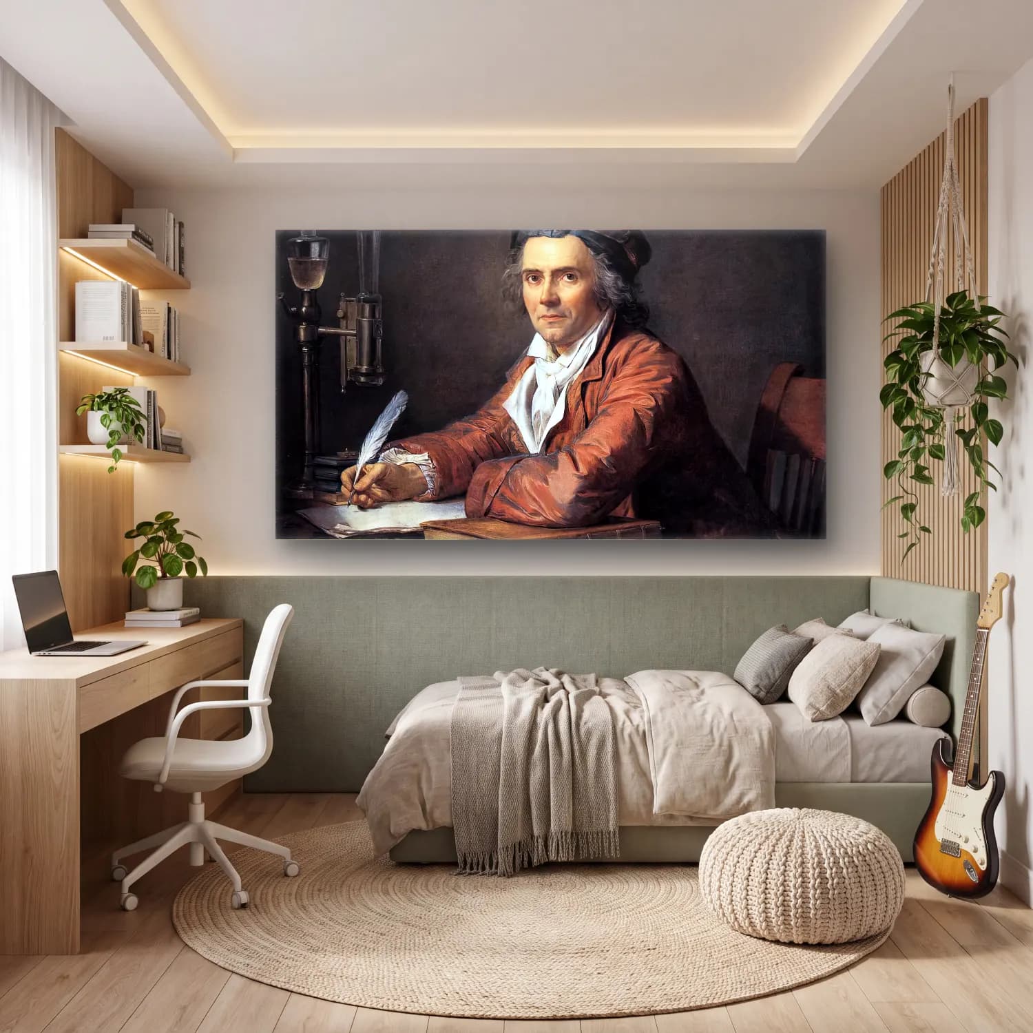 Jacques-Louis David – Portrait of Doctor Alphonse Leroy cam tablo — genç odasında