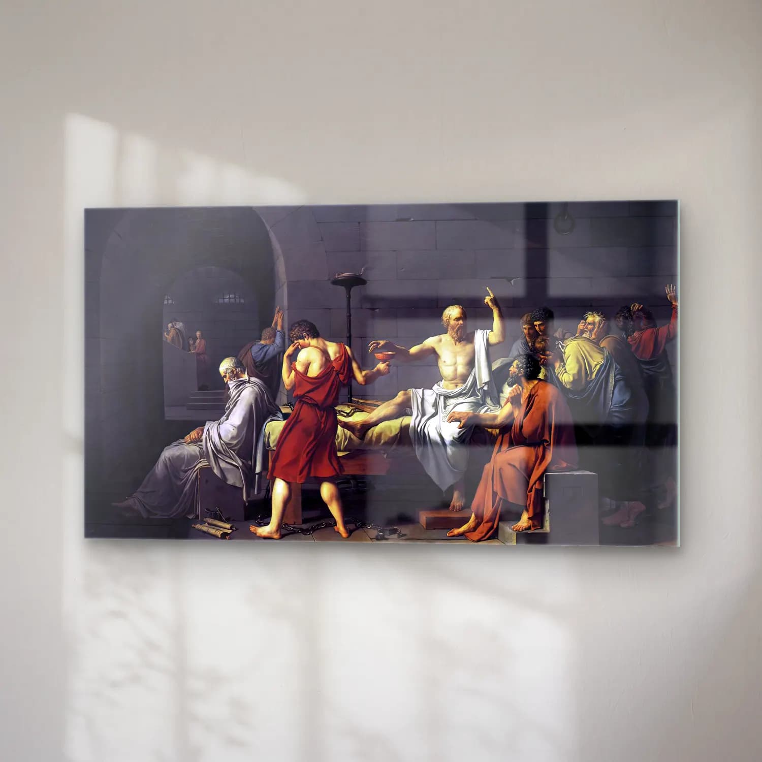 Jacques-Louis David – The Death of Socrates cam tablo — sağ açıdan görünüm