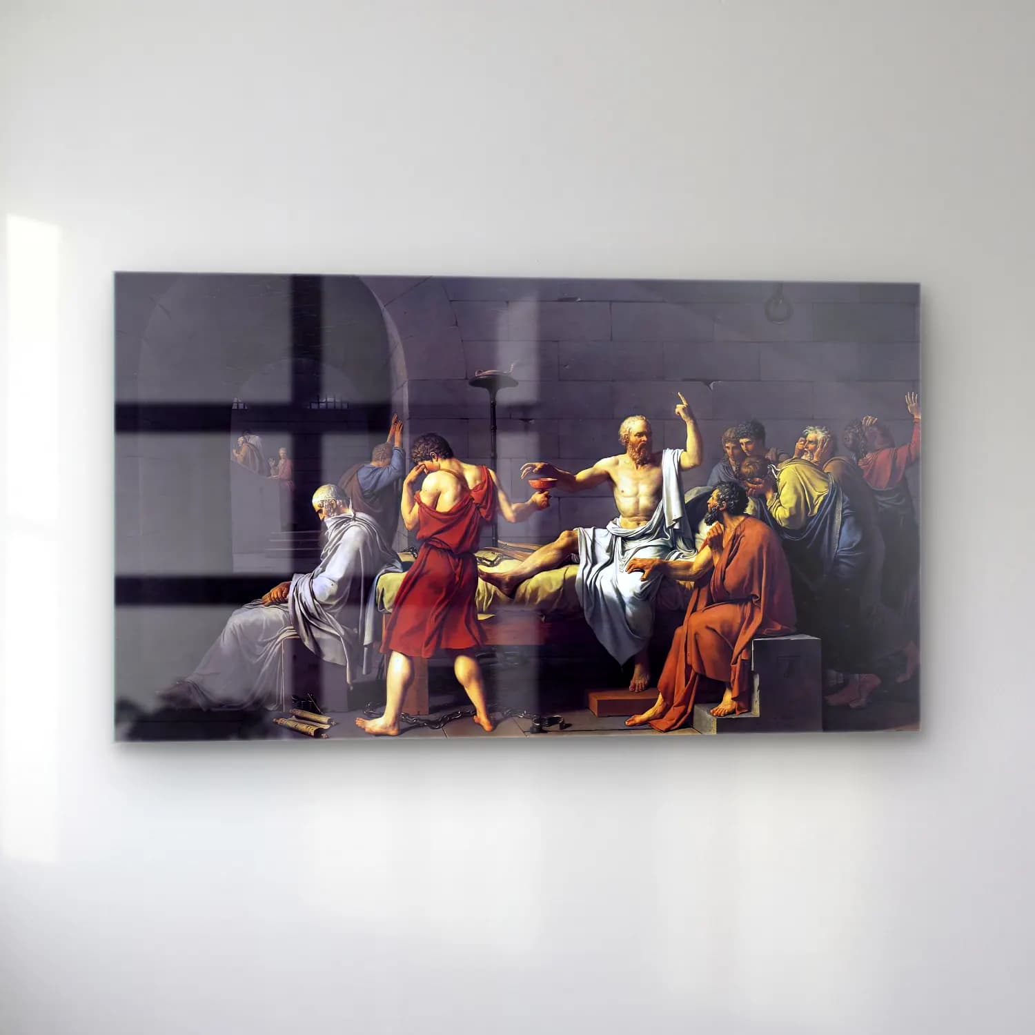 Jacques-Louis David – The Death of Socrates cam tablo — sol açıdan görünüm