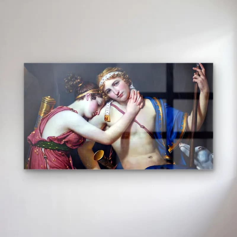 Jacques-Louis David – The Farewell of Telemachus and Eucharis cam tablo — Jacques-Louis David – The Farewell of Telemachus and Eucharis — yağlı boya aşıklar