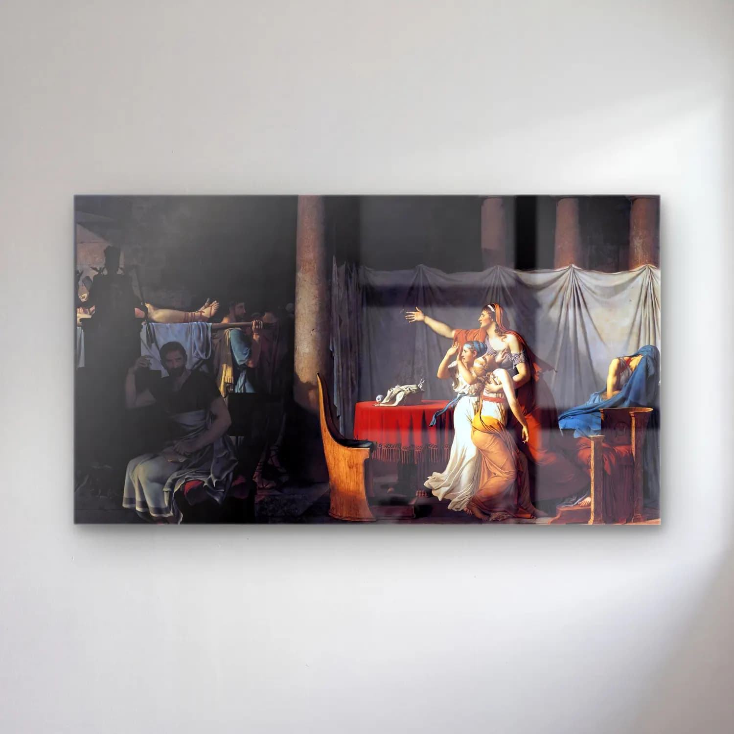 Jacques-Louis David – The Lictors Returning to Brutus the Bodies of his Sons cam tablo — Jacques-Louis David – The Lictors Returning to Brutus the Bodies of his Sons — yağlı boya mitolojik sahne