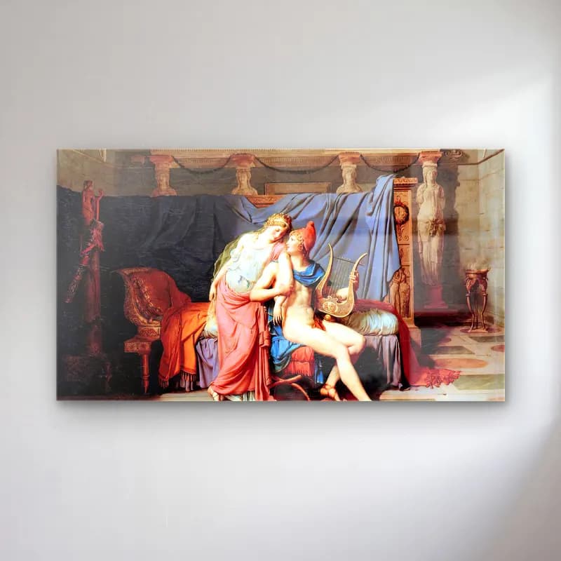 Jacques-Louis David – The Loves of Paris and Helen cam tablo — Jacques-Louis David – The Loves of Paris and Helen — yağlı boya mitolojik sahne