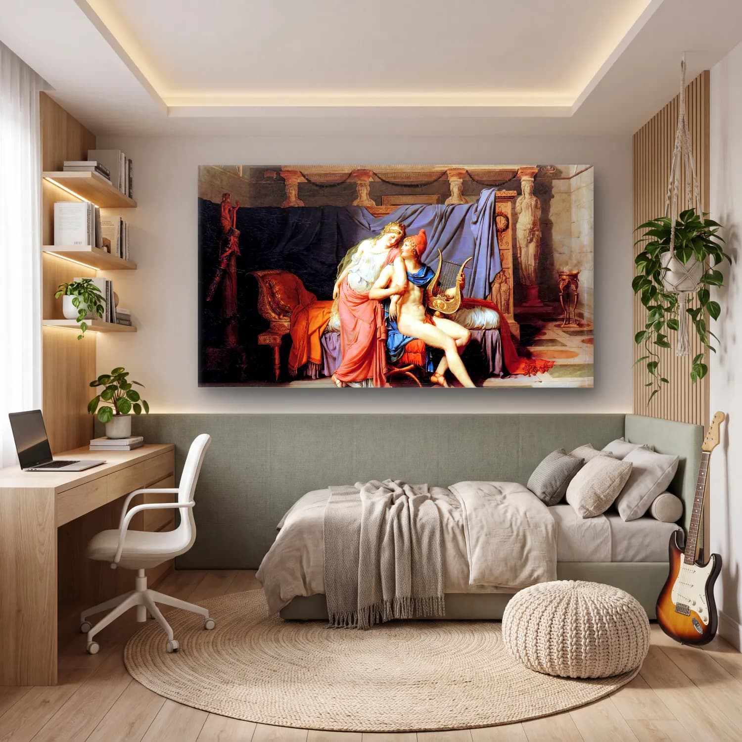 Jacques-Louis David – The Loves of Paris and Helen cam tablo — genç odasında