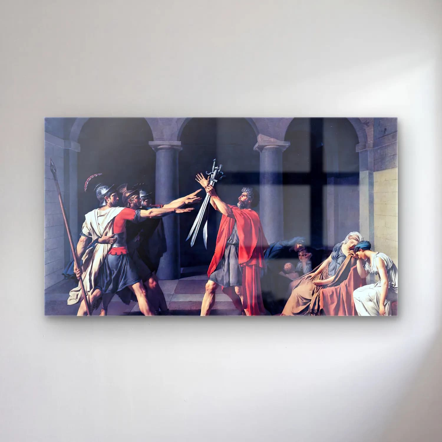Jacques-Louis David – The Oath of the Horatii cam tablo — Jacques-Louis David – The Oath of the Horatii — yağlı boya savaş sahnesi