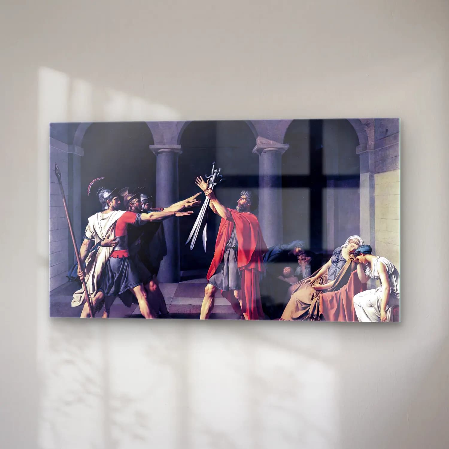 Jacques-Louis David – The Oath of the Horatii cam tablo — sağ açıdan görünüm