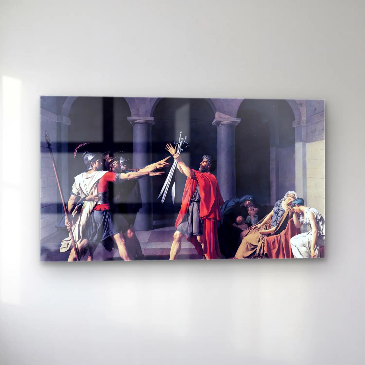 Jacques-Louis David – The Oath of the Horatii cam tablo — sol açıdan görünüm
