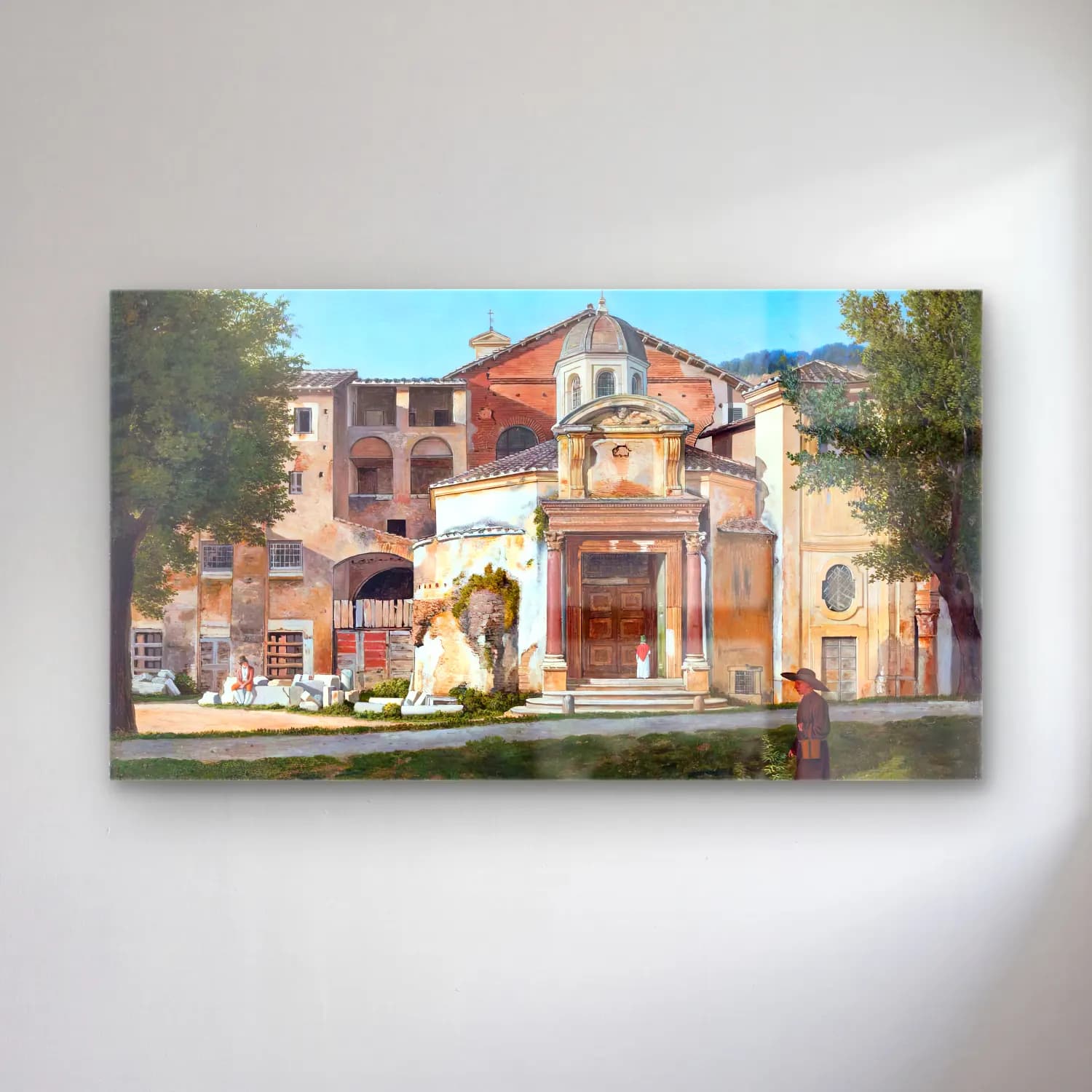 Christoffer Wilhelm Eckersberg – A Section of the Via Sacra, Rome cam tablo — Christoffer Wilhelm Eckersberg – A Section of the Via Sacra, Rome — suluboya roma