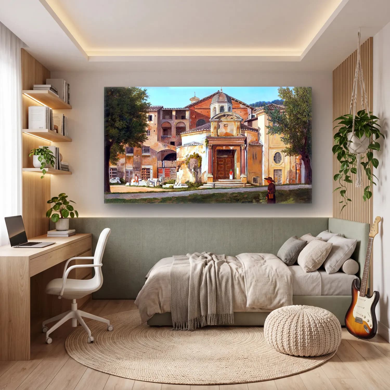 Christoffer Wilhelm Eckersberg – A Section of the Via Sacra, Rome cam tablo — genç odasında