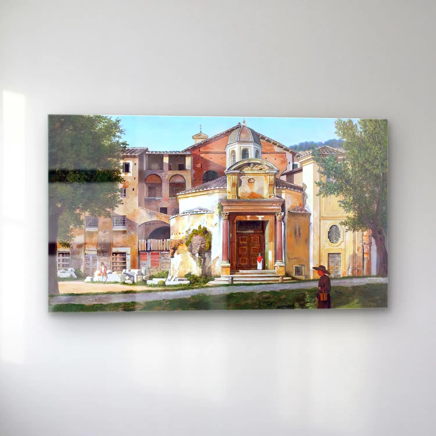Christoffer Wilhelm Eckersberg – A Section of the Via Sacra, Rome cam tablo — sol açıdan görünüm