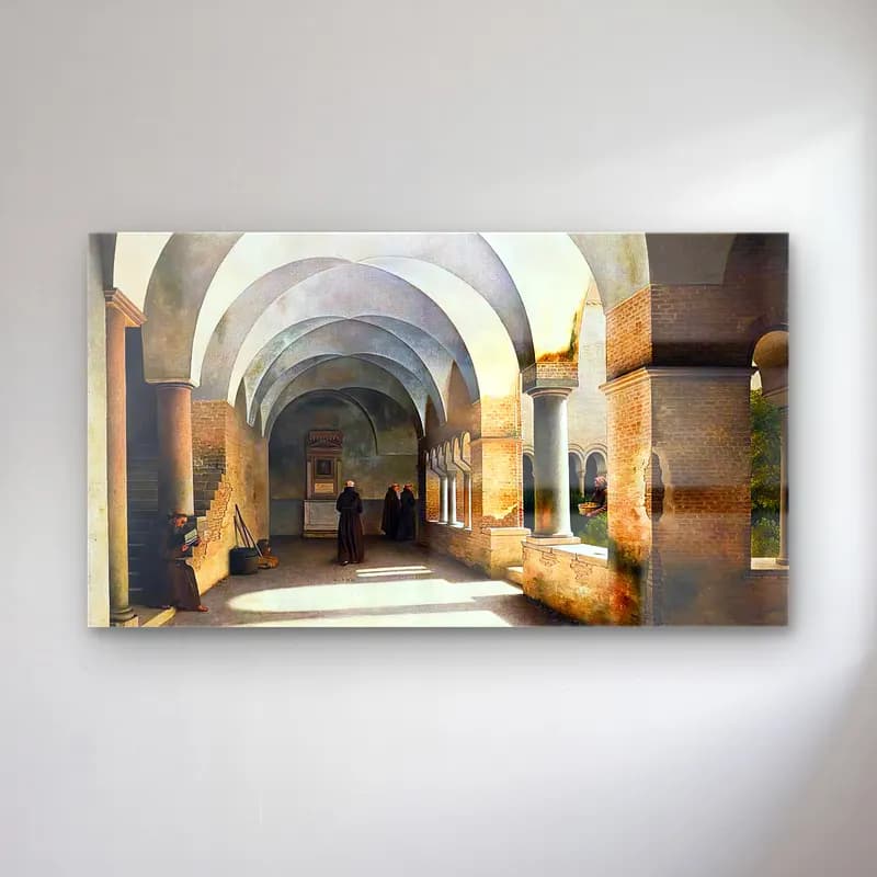 Christoffer Wilhelm Eckersberg – The Cloisters, San Lorenzo fuori le mura cam tablo — Christoffer Wilhelm Eckersberg – The Cloisters, San Lorenzo fuori le mura — yağlı boya dini sahne