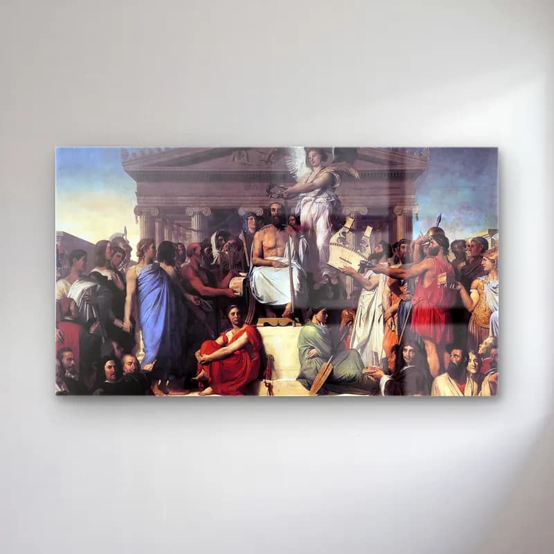 Jean-Auguste-Dominique Ingres – The Apotheosis of Homer cam tablo — Jean-Auguste-Dominique Ingres – The Apotheosis of Homer — yağlı boya dini sahne