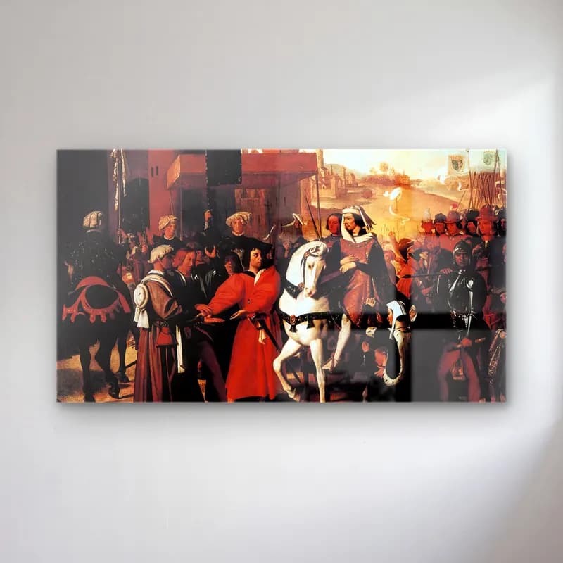 Jean-Auguste-Dominique Ingres – The Entry of the Future Charles V into Paris in cam tablo — Jean-Auguste-Dominique Ingres – The Entry of the Future Charles V into Paris in — yağlı boya dini sahne