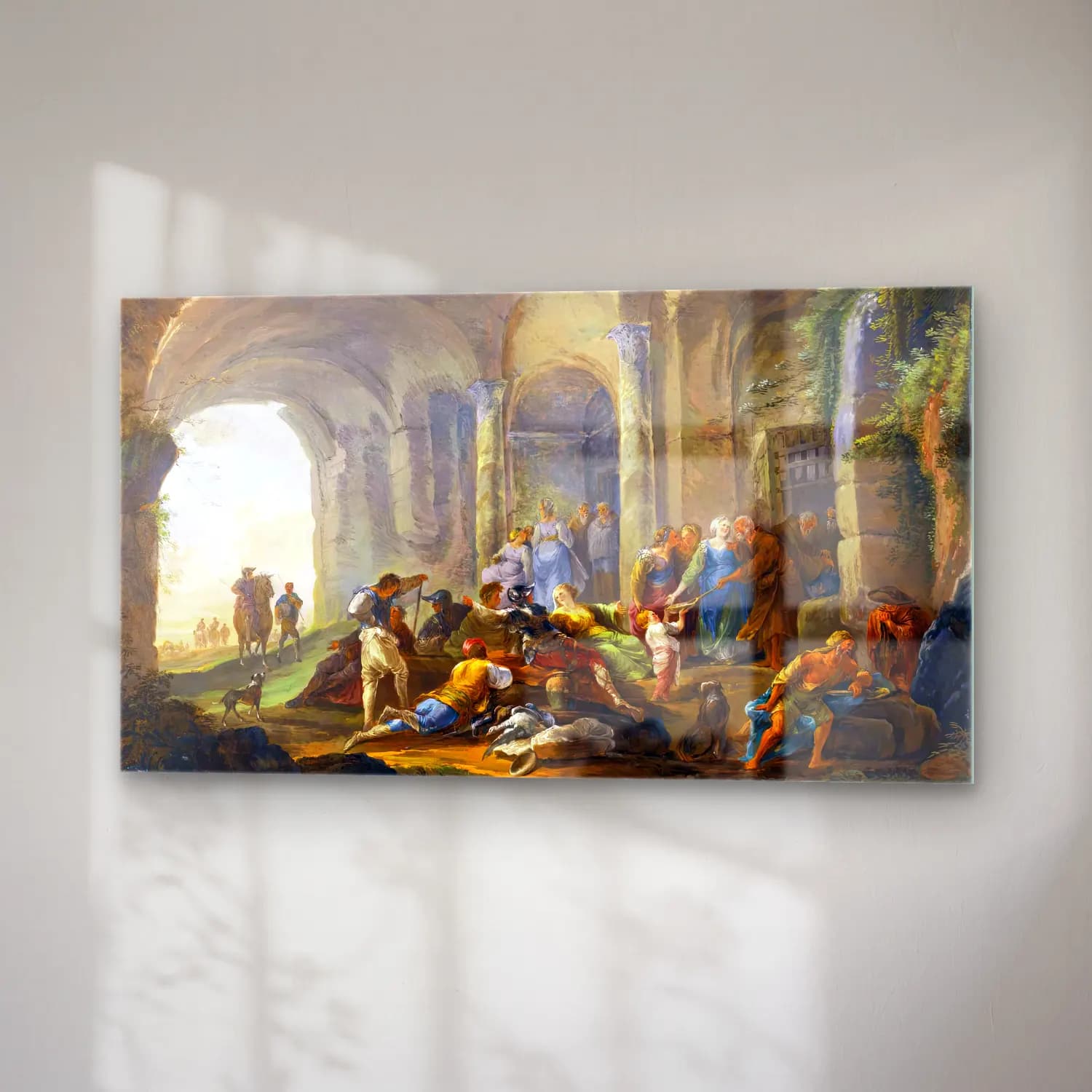 Hubert Robert – Roman Figures under an Arcade cam tablo — sağ açıdan görünüm
