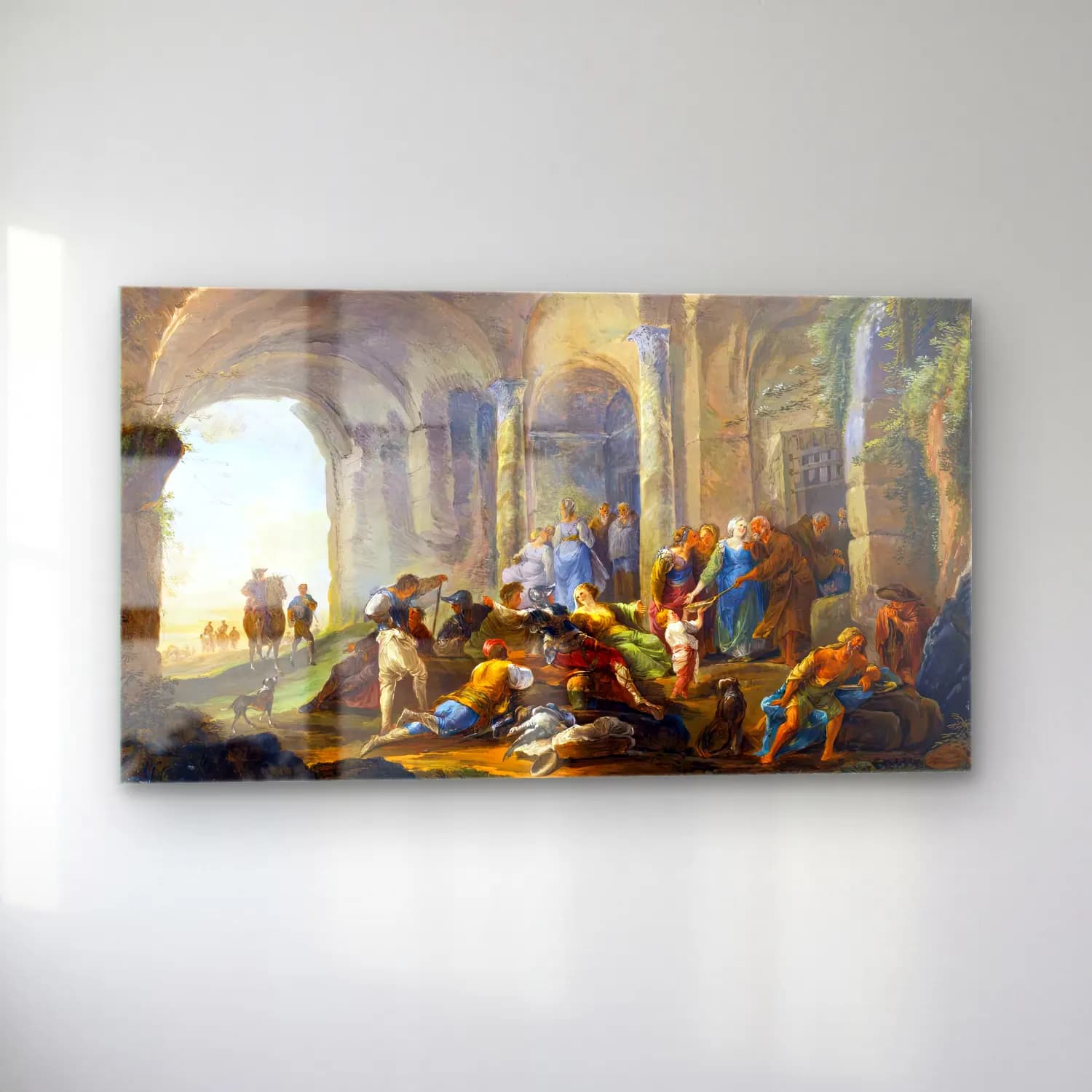 Hubert Robert – Roman Figures under an Arcade cam tablo — sol açıdan görünüm