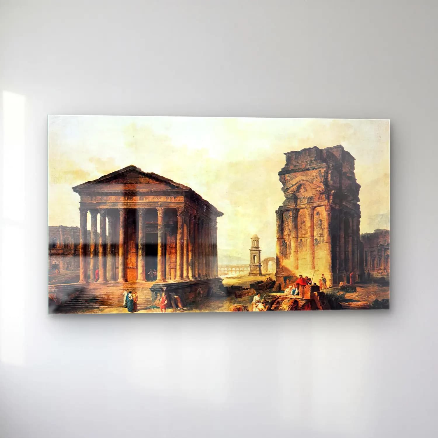 Hubert Robert – Ruins at Nimes cam tablo — sol açıdan görünüm