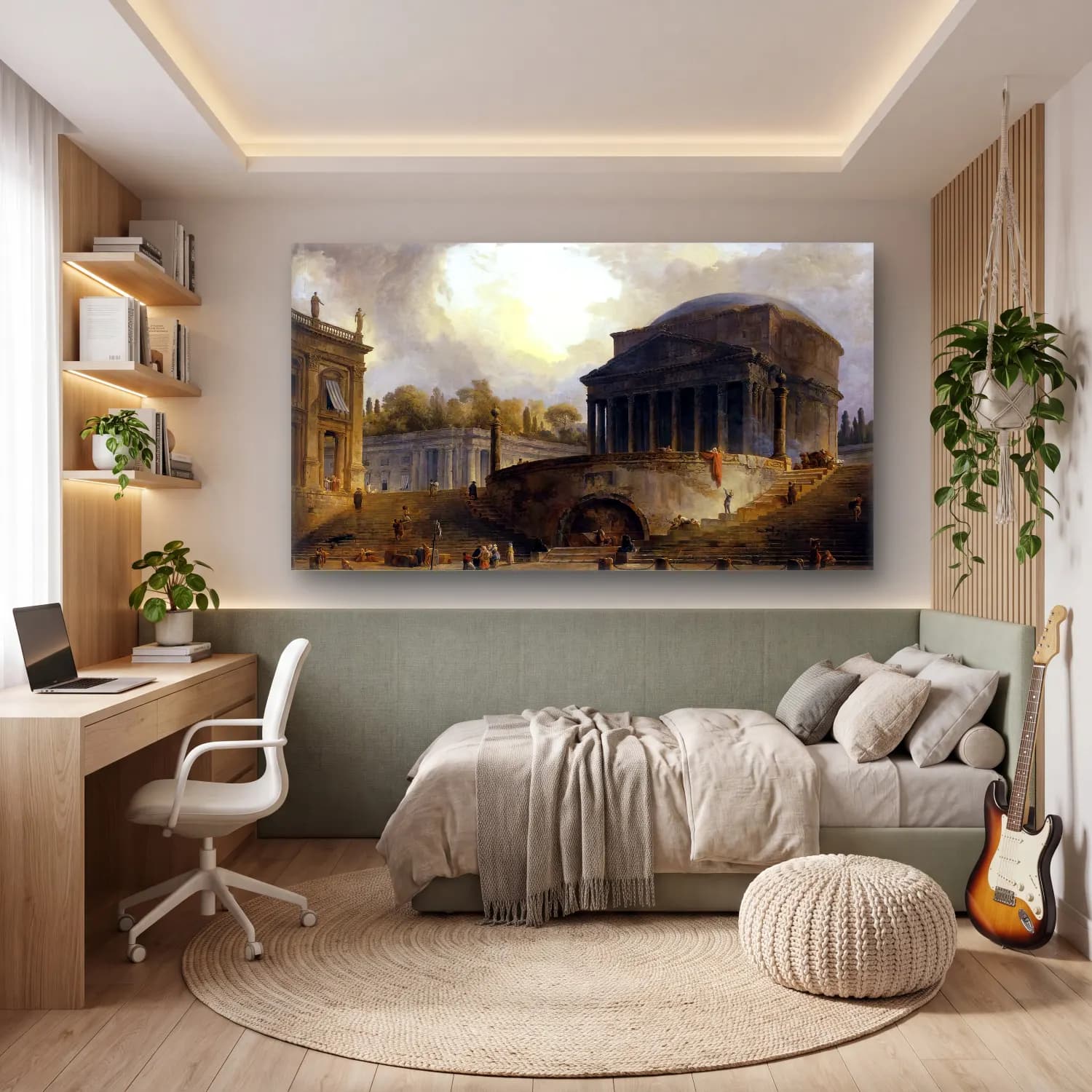 Hubert Robert – View of Ripetta cam tablo — genç odasında