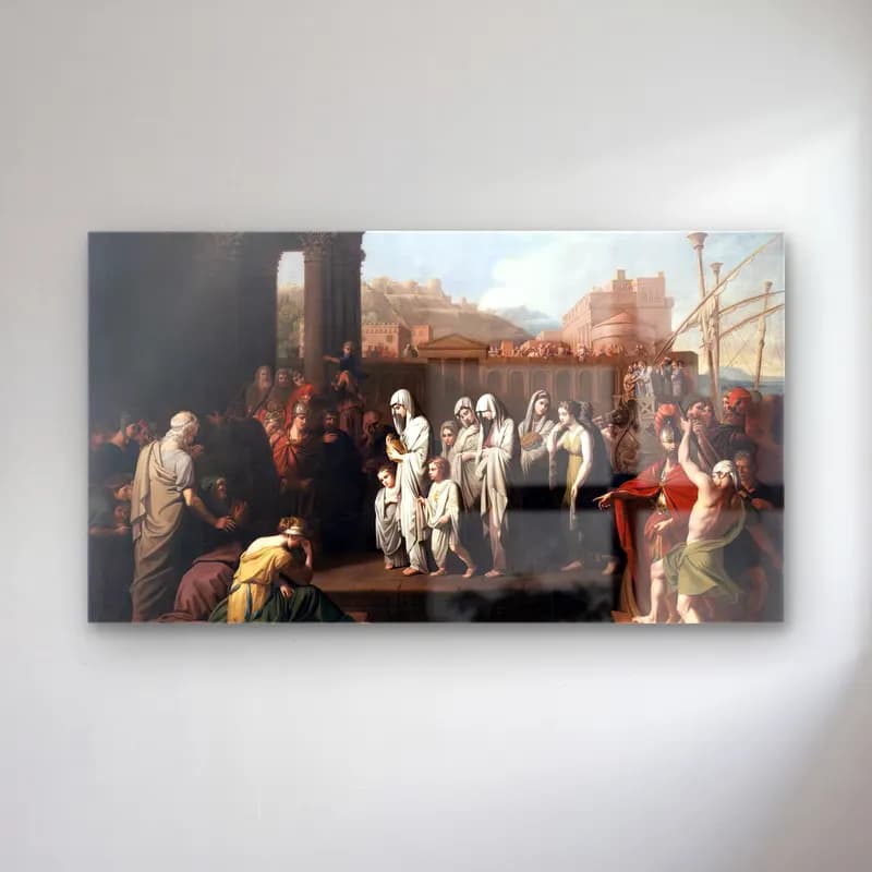 Benjamin West – Agrippina Landing at Brundisium with the Ashes of Germanicus cam tablo — Benjamin West – Agrippina Landing at Brundisium with the Ashes of Germanicus — yağlı boya dini sahne