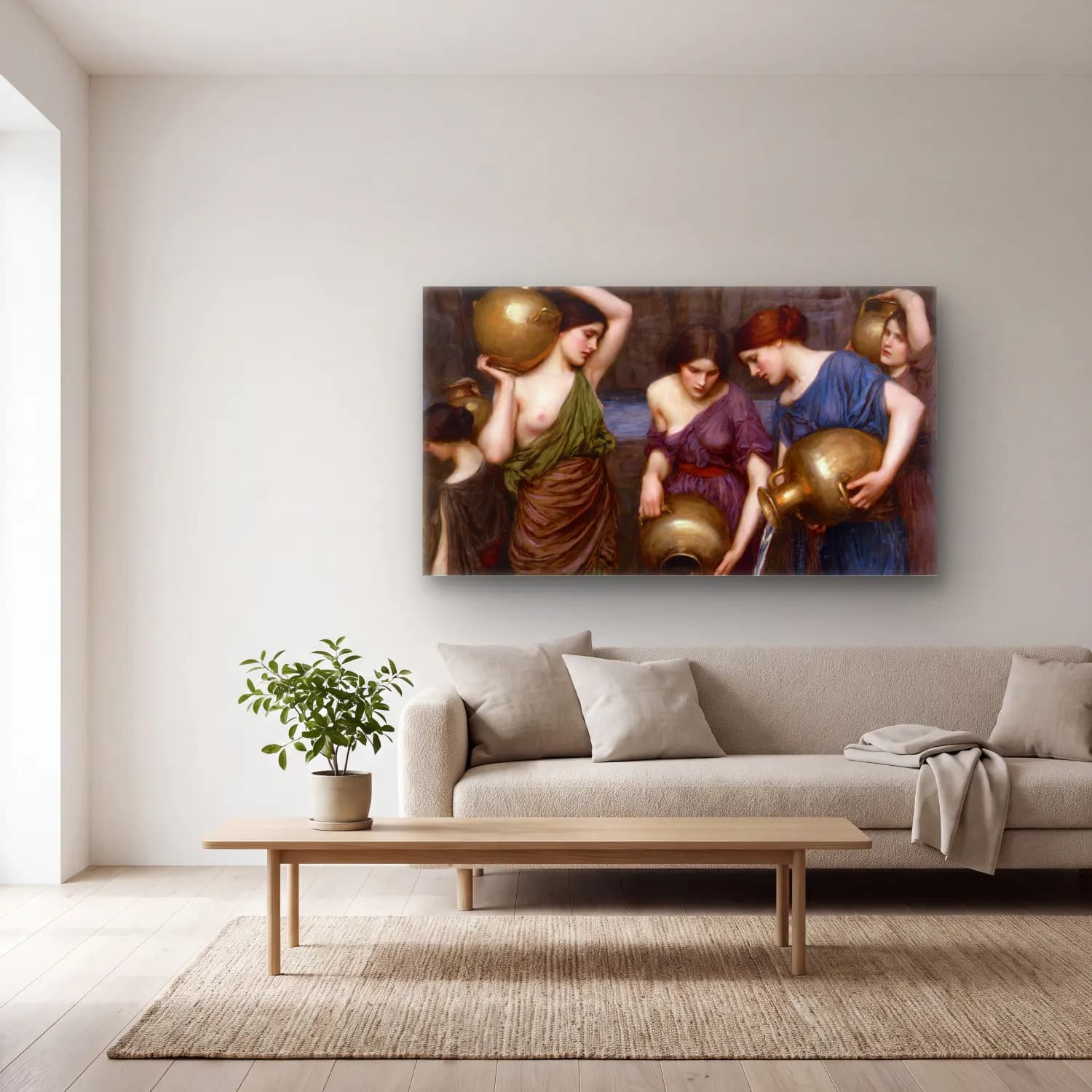 John William Waterhouse – Danaides by cam tablo — açık renk salonda