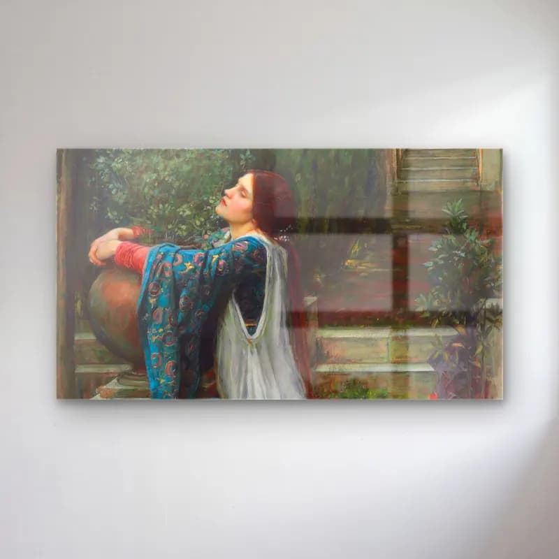 John William Waterhouse – Isabella and the pot of basil cam tablo — John William Waterhouse – Isabella and the pot of basil — empresyonist elbiseli kadın