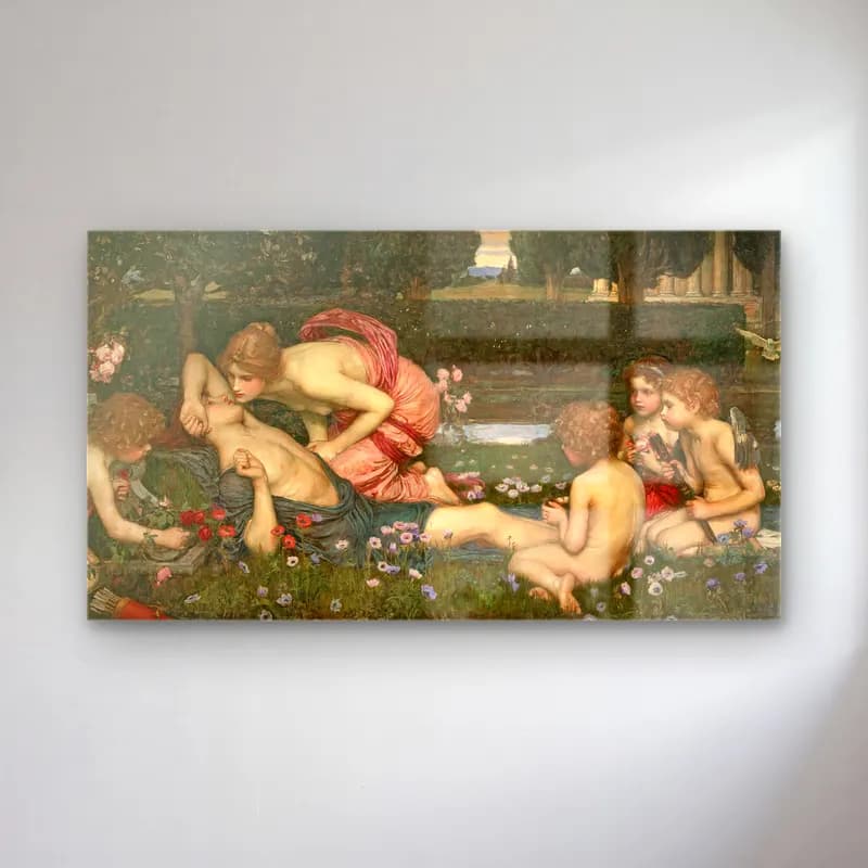 John William Waterhouse – The Awakening of Adonis cam tablo — John William Waterhouse – The Awakening of Adonis — empresyonist zambaklar