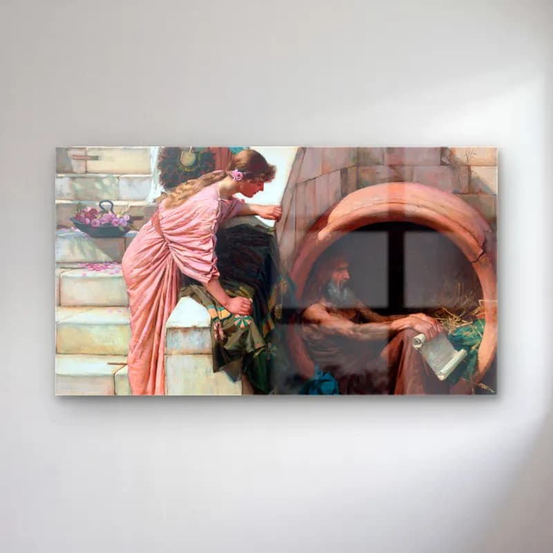 John William Waterhouse – Waterhouse-Diogenes cam tablo — John William Waterhouse – Waterhouse-Diogenes — yağlı boya mitolojik sahne