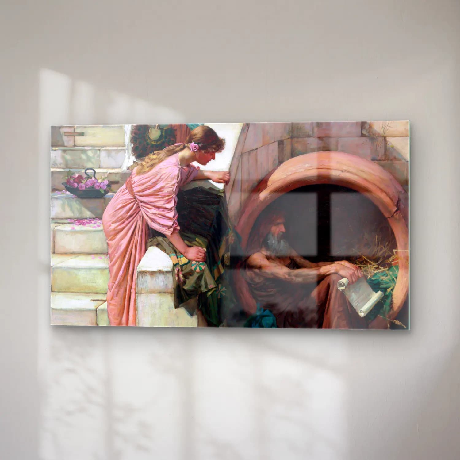 John William Waterhouse – Waterhouse-Diogenes cam tablo — sağ açıdan görünüm