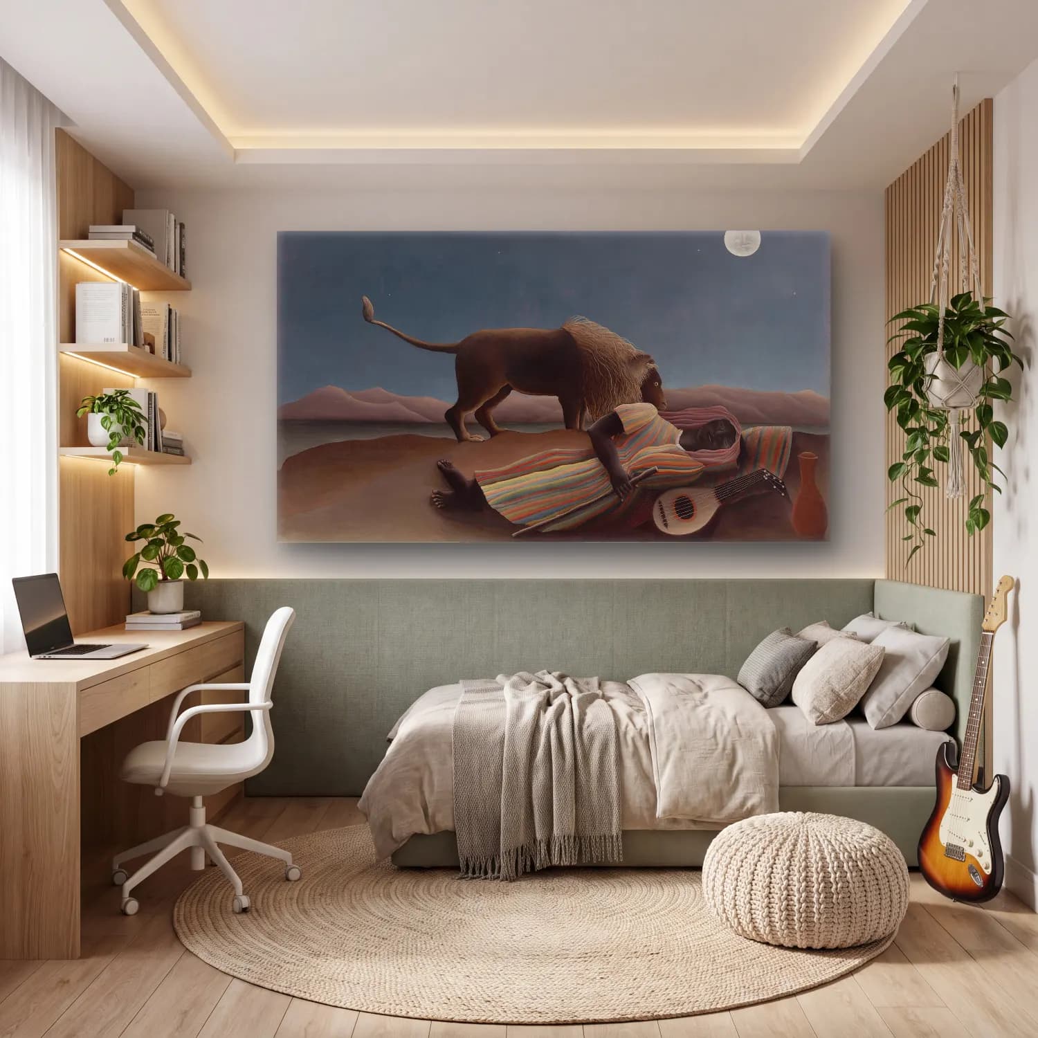 Henri Rousseau – The Sleeping Gypsy cam tablo — genç odasında