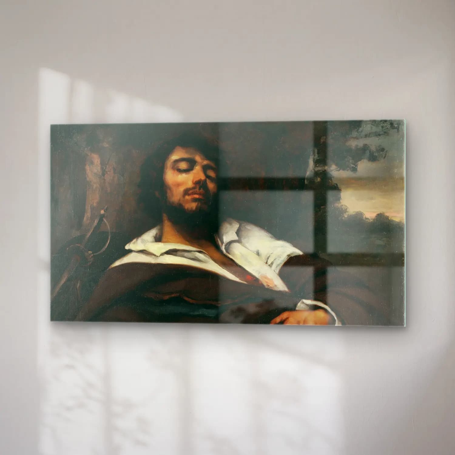 Gustave Courbet – Der Verwundete cam tablo — sağ açıdan görünüm