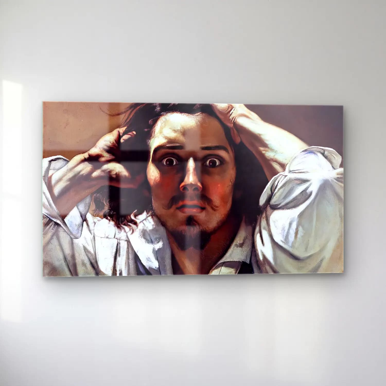 Gustave Courbet – The Desperate Man cam tablo — sol açıdan görünüm