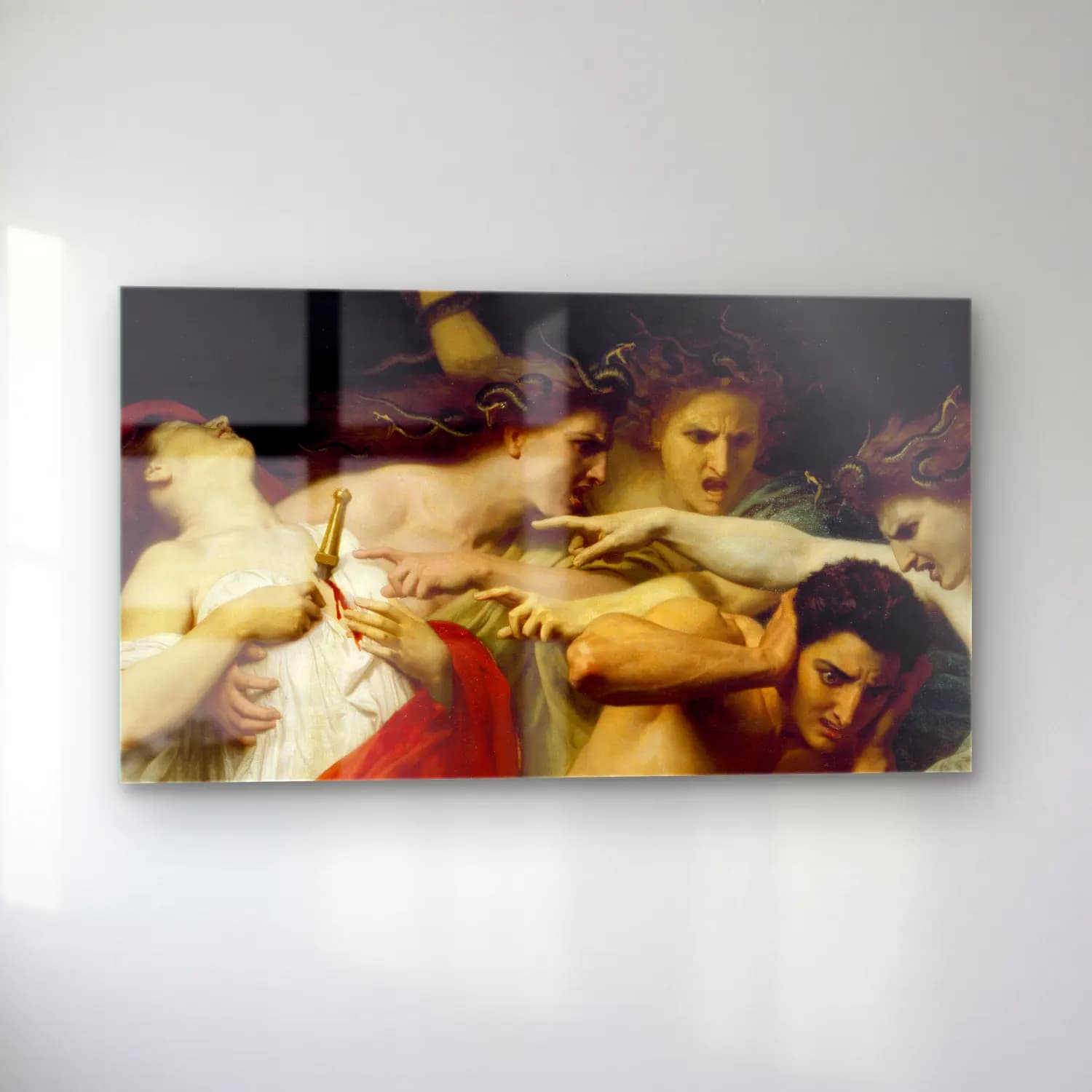 William-Adolphe Bouguereau – Orestes Pursued by the Furies cam tablo — sol açıdan görünüm