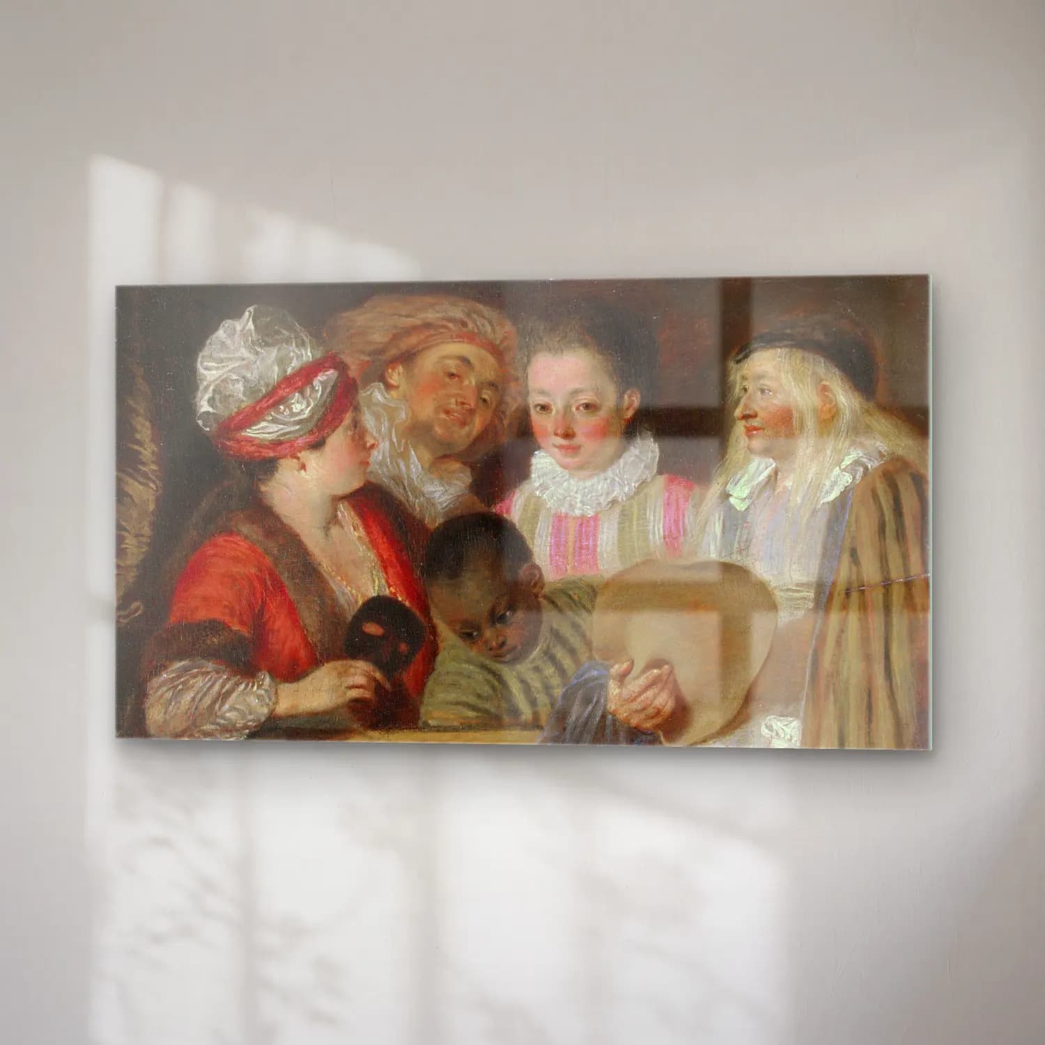 Antoine Watteau – Actors of the Comedie-Francaise cam tablo — sağ açıdan görünüm