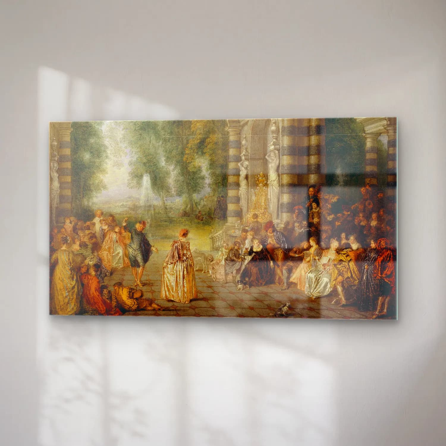 Antoine Watteau – Das Ballvergnügen cam tablo — sağ açıdan görünüm
