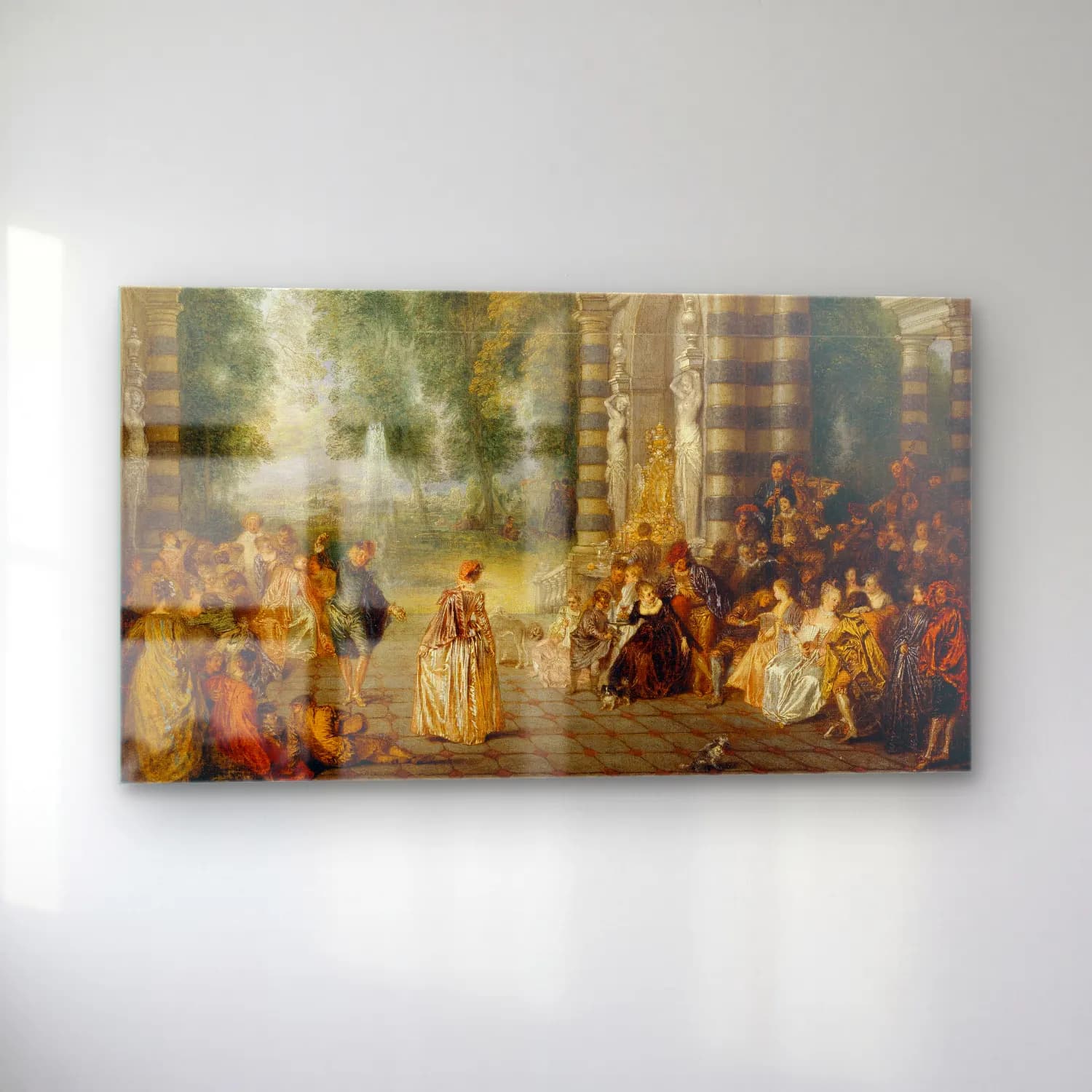 Antoine Watteau – Das Ballvergnügen cam tablo — sol açıdan görünüm