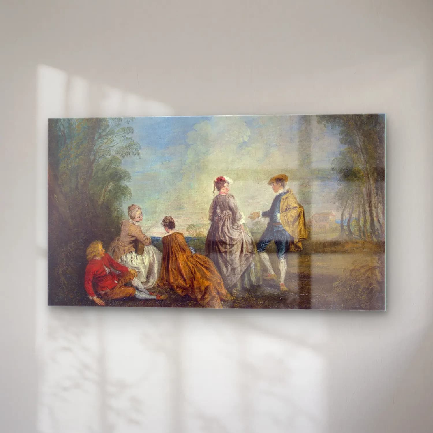 Antoine Watteau – Der verlegene Antrag cam tablo — sağ açıdan görünüm