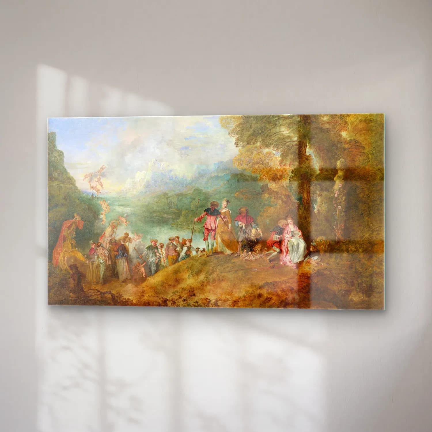 Antoine Watteau – Einschiffung nach Kythera cam tablo — sağ açıdan görünüm