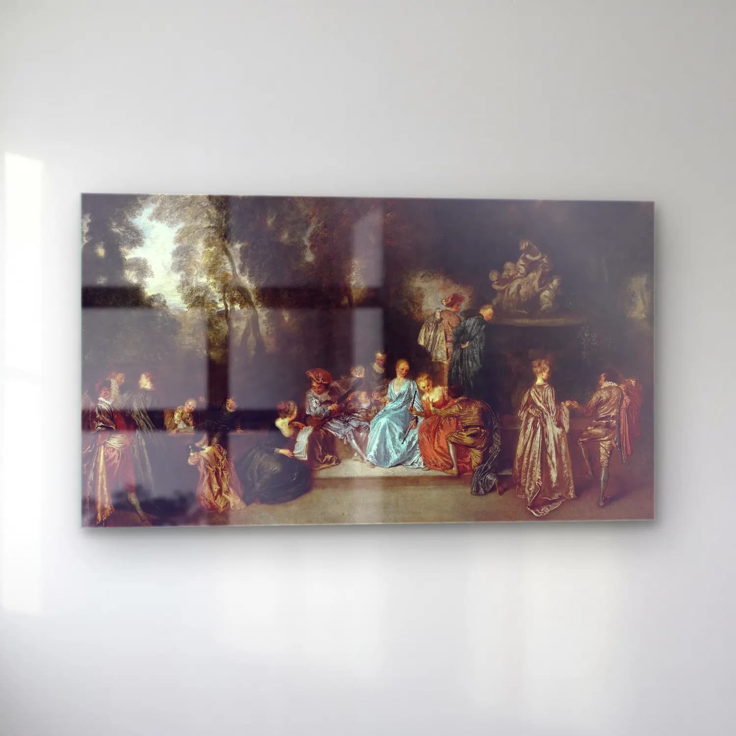 Antoine Watteau – Entertainment in the Open Air cam tablo — sol açıdan görünüm
