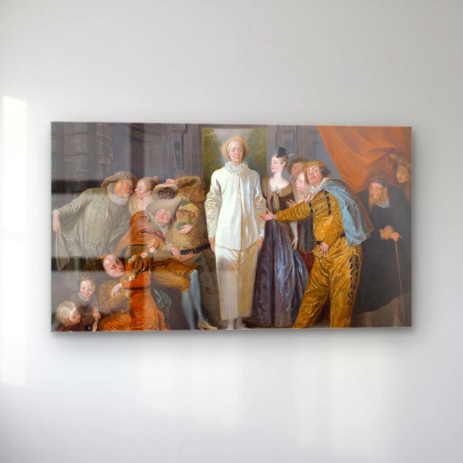 Antoine Watteau – Italienische Komödianten cam tablo — sol açıdan görünüm