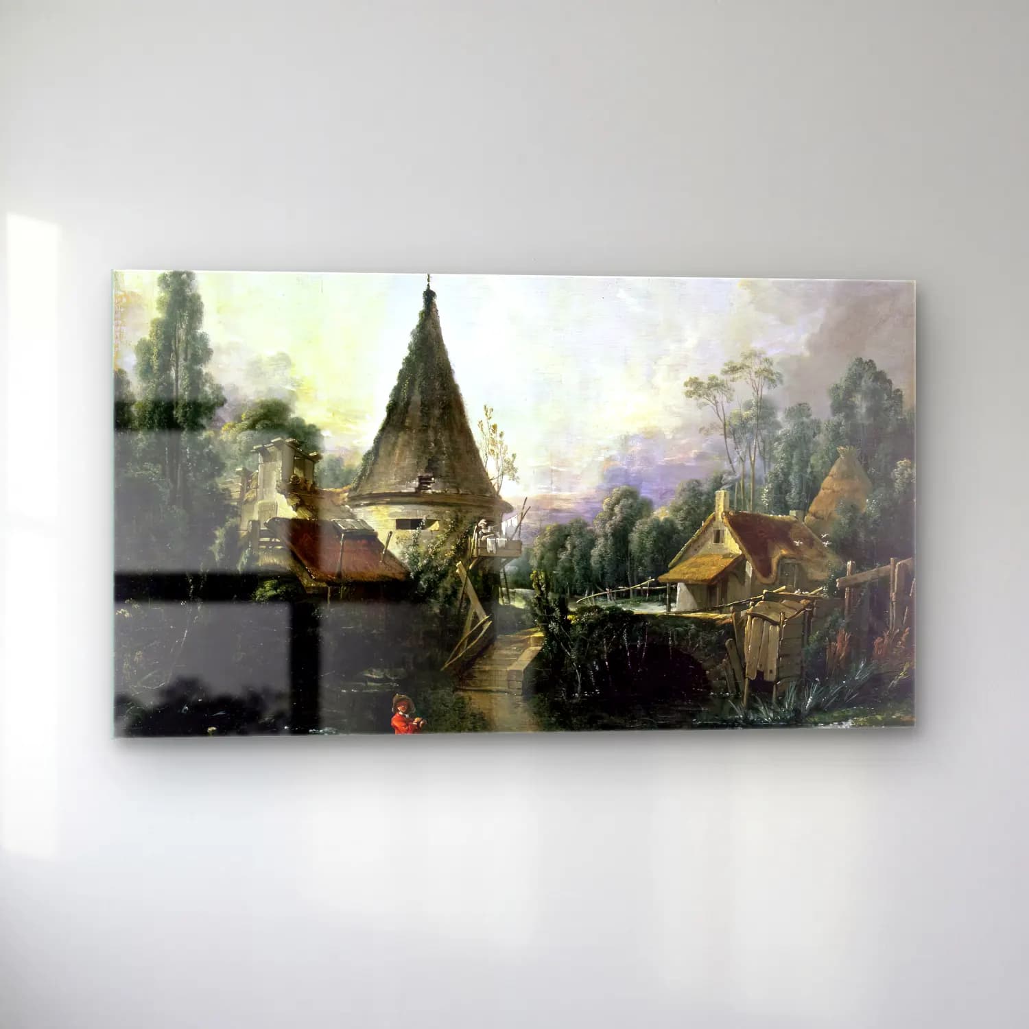 François Boucher – Landscape near Beauvais cam tablo — sol açıdan görünüm