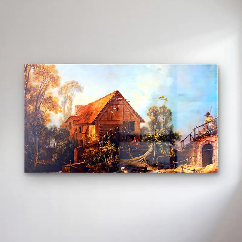 François Boucher – The Mill cam tablo — François Boucher – The Mill — yağlı boya kır evi