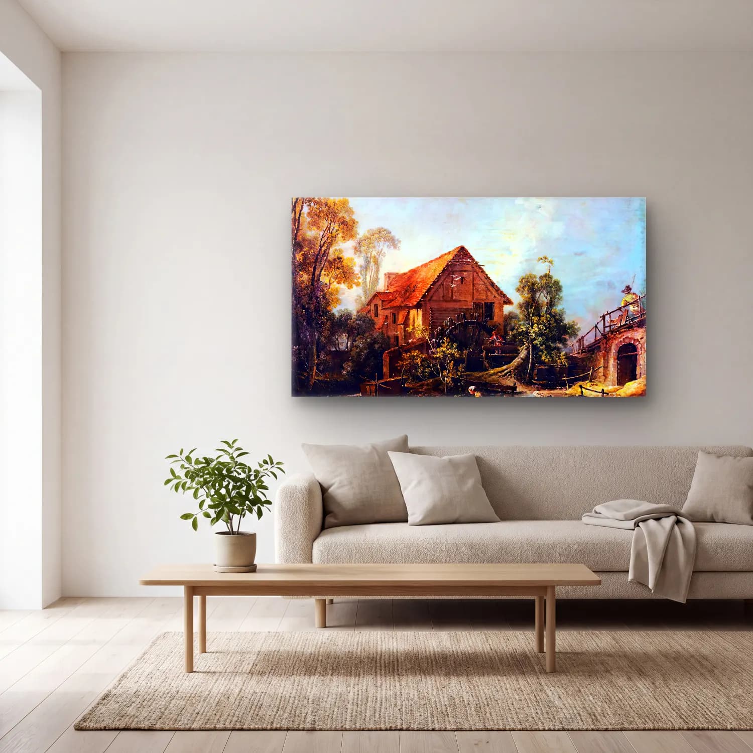 François Boucher – The Mill cam tablo — açık renk salonda