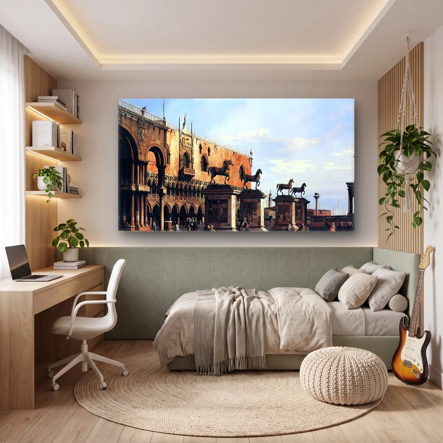 Yağlı Boya Roma – Kırmızı Tonlar cam tablo — genç odasında