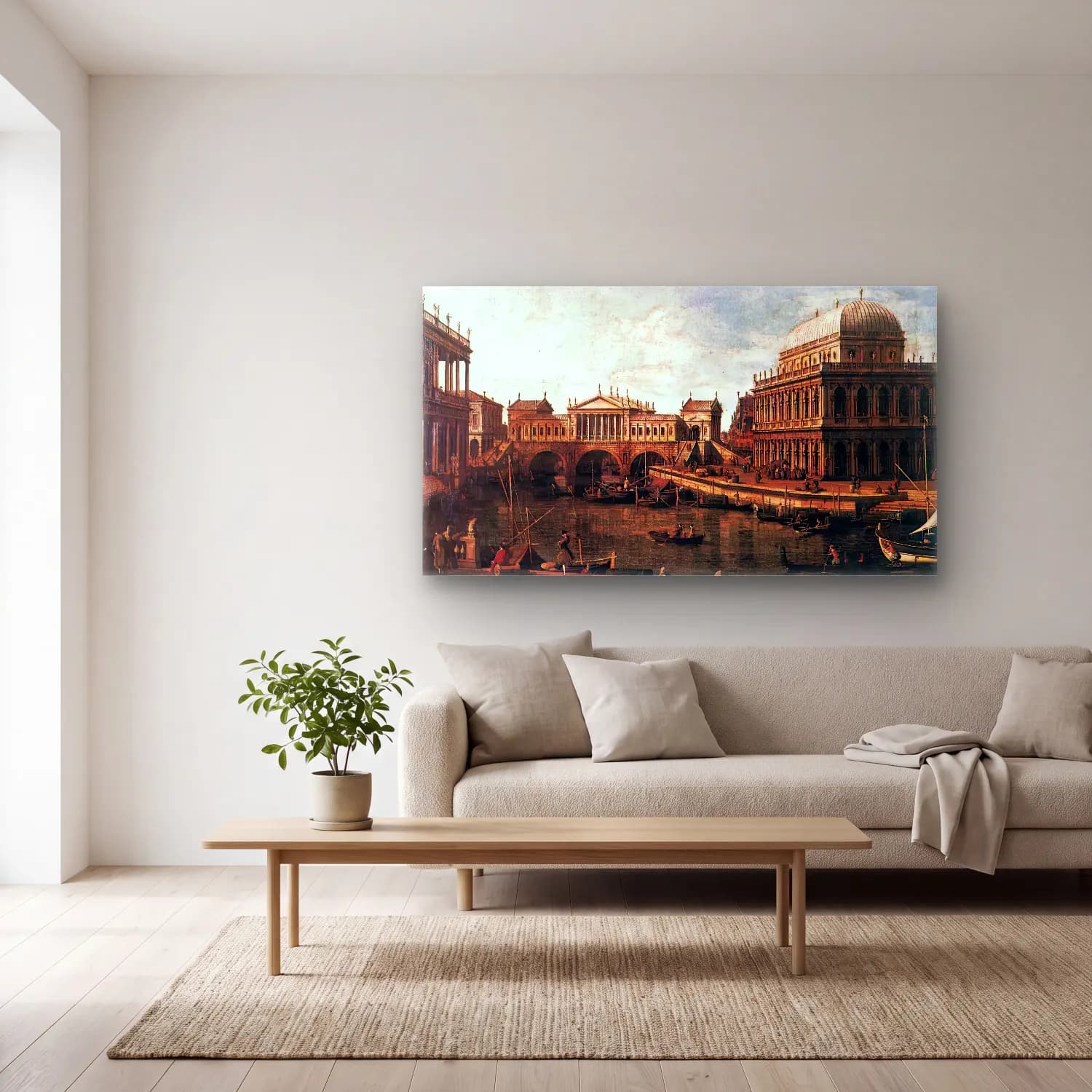 Vintage Roma – Siyah Beyaz Tonlar cam tablo — açık renk salonda