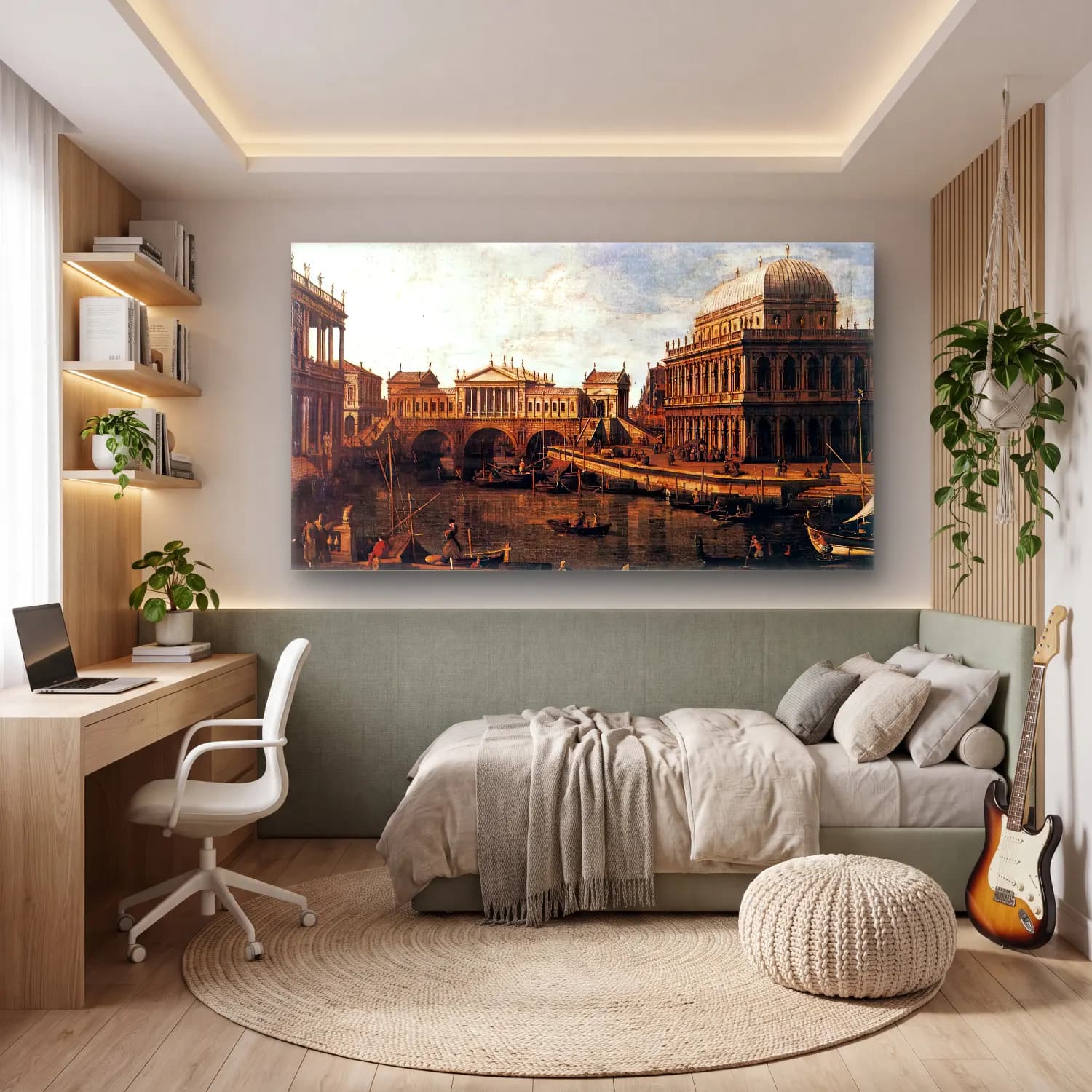 Vintage Roma – Siyah Beyaz Tonlar cam tablo — genç odasında