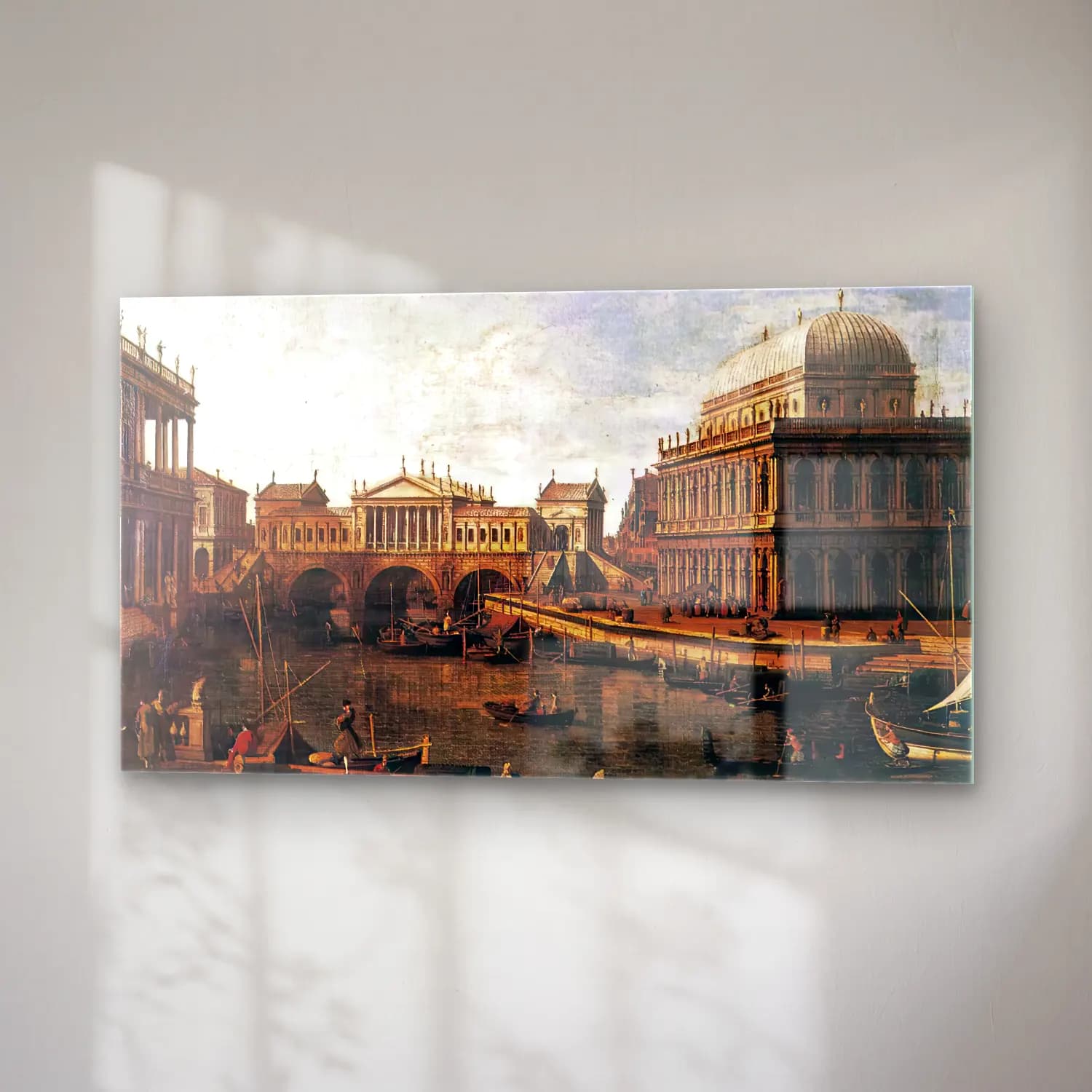 Vintage Roma – Siyah Beyaz Tonlar cam tablo — sağ açıdan görünüm
