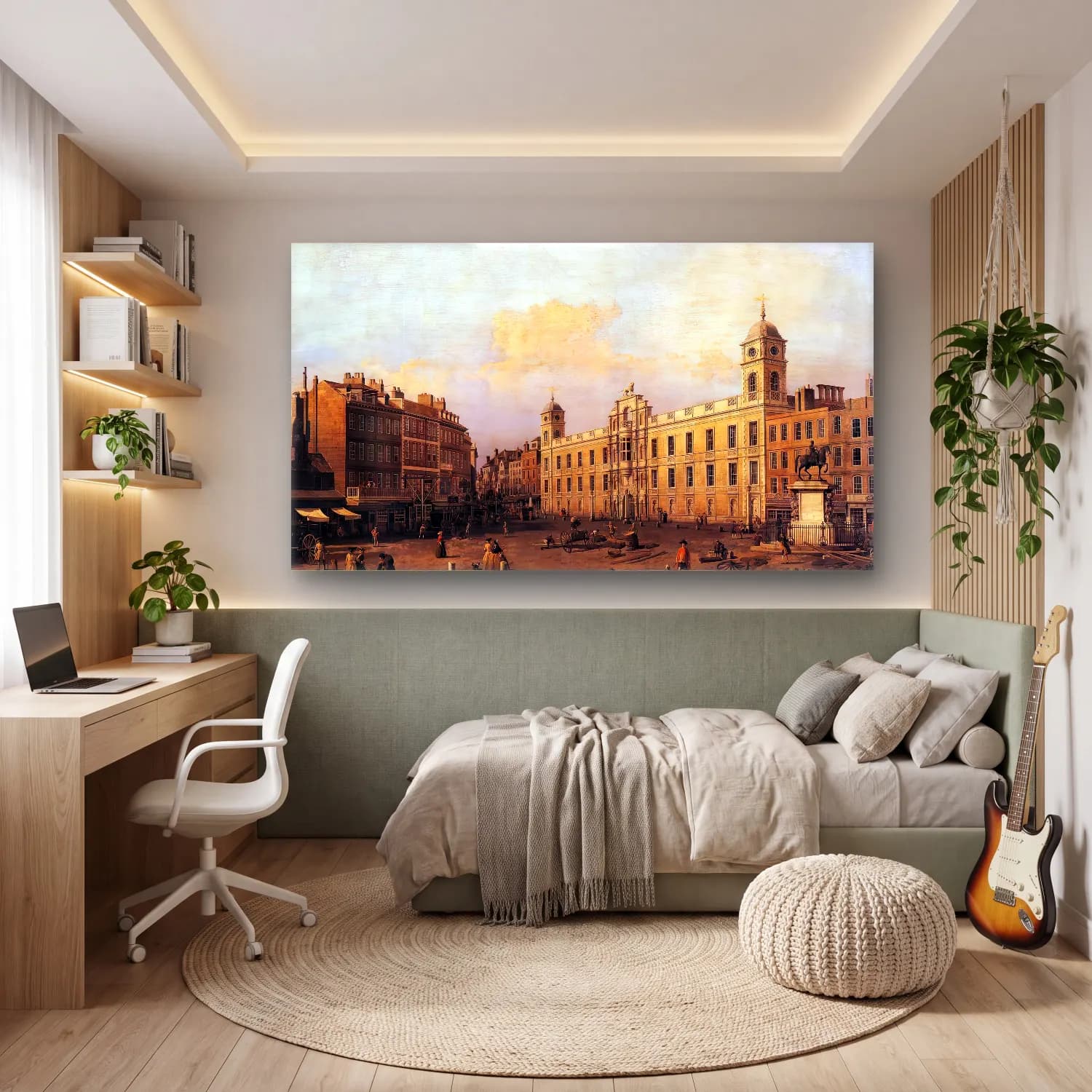 Yağlı Boya Roma No. 7 cam tablo — genç odasında